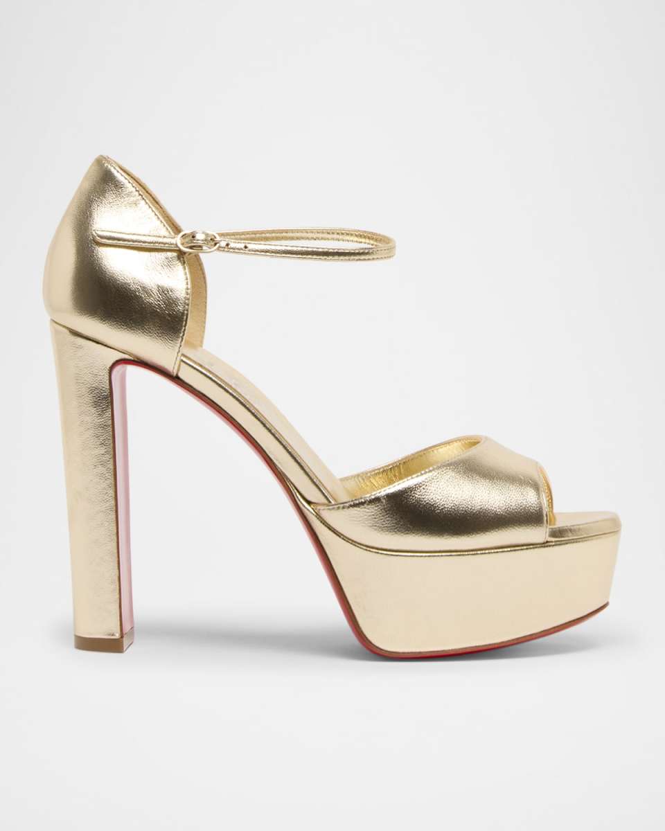 Sandaloo Metallic Red Sole Platform Sandals
